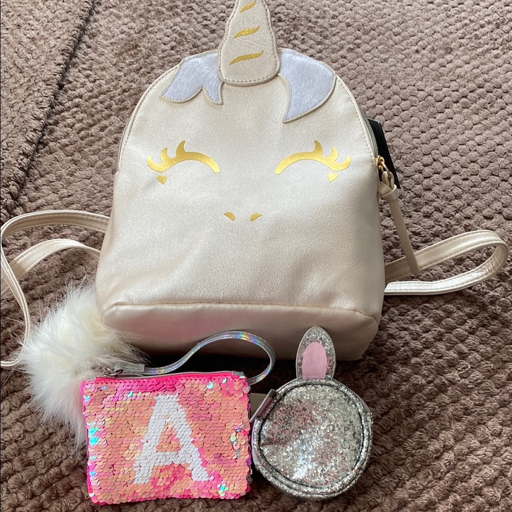 Unicorn Kids Backpack - Cream